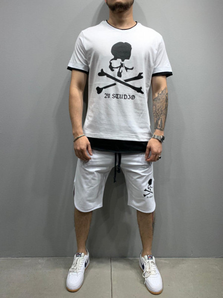 PANTALONI COMPLEU SKULL WHITE COD : BGAS464