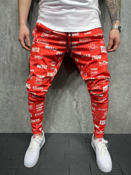 PANTALONI SLIM 2YDM ZIPPER RED COD : BGAS584(2004)