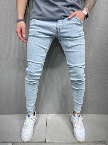 BLUGI SKINNY ZGARIATI BLUEWHITE BGAS808(6884)