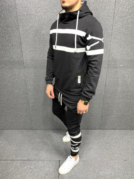 TRENING SLIM FIT STRIPED BLACK COD : TRAS48