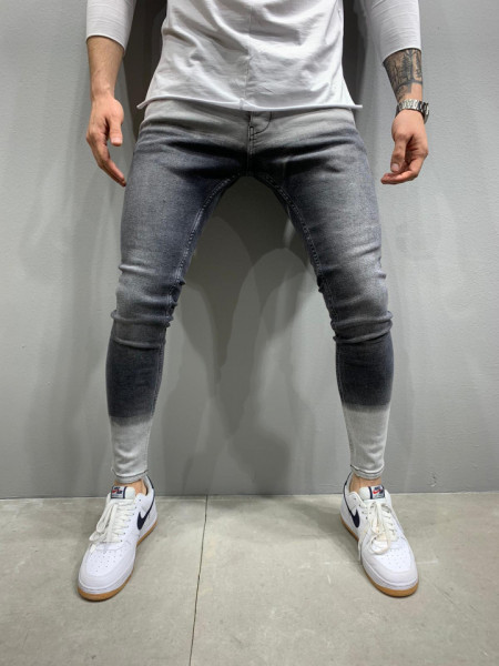 BLUGI SLIM FIT BICOLOR FASHION GREY COD : BGAS414