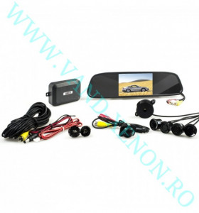 Senzori de parcare cu afisaj in oglinda si camera Cartech SM801