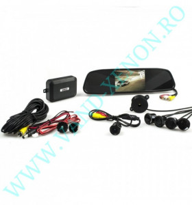 Senzori de parcare cu afisaj in oglinda si camera Cartech SM1830