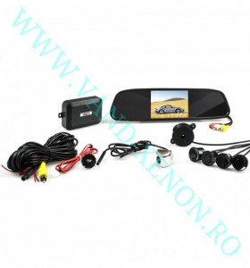 Senzori de parcare cu afisaj in oglinda si camera Cartech SM606
