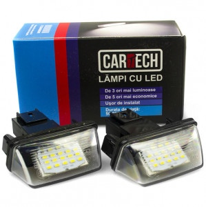 Lampi numar dedicate cu led Peugeot / Citroen