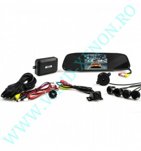 Senzori de parcare cu afisaj in oglinda si camera Cartech SM501