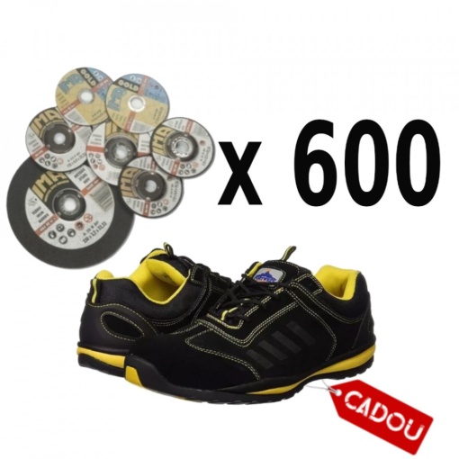 Pachet 600 discuri taiat metal inox 125X1 mm IMA ABRAZIVI + CADOU pantof protectie