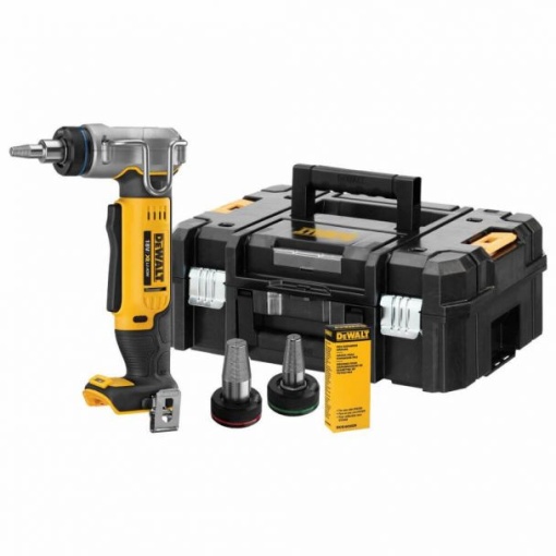 Masina pentru expandat tevi PEX 3/8" - 1" DeWalt DCE400NT, compatibila cu acumulatori 18V XR, cu 3 capete de expandare in valiza TSTAK