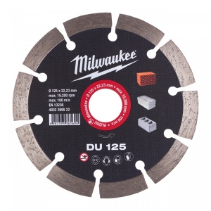 Disc diamantate DU Milwaukee, disc generalist pentru materiale constructii Ø 125 mm, segment 10 mm, interior 22.23 mm
