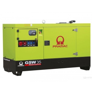 Generator de curent diesel Pramac GSW35Y_S_M, trifazat, 32.5 kVA, panou manual, carcasa insonorizata