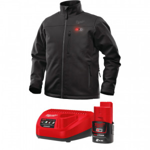 Jachetă premium încălzită neagra M12™ Milwaukee + acumulator si incarcator (Mărime: L)