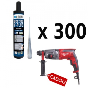 Kit 300 ancore chimice 300 ml Bossong BCR 300 V-Plus + cap mixare + CADOU ciocan rotopercutor 2.4 jouli