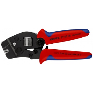 KNIPEX 97 53 08 SB clește de sertizat ferule, cu autoreglaj cu introducere frontală cu manşoane multicomponent brunat 190 mm (carton cu autoservire/în blister)