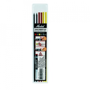 Pachet 6 mine mixt grafit/rosu/galben reumplere creion marcaje sudura Trades-Marker® Dry