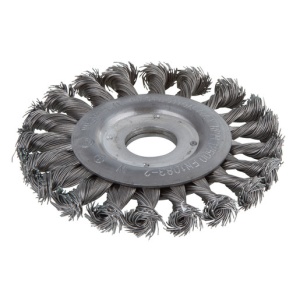 Perie impletita Wolfcraft 2148000, tip disc, D 115 mm, pentru polizoare unghiulare, alezaj 22.2 mm