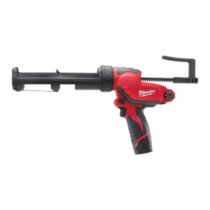 Pistol de silicon Milwaukee M12PCG/310C-201B, tub 310 ml, livrat cu acumulator, geanta