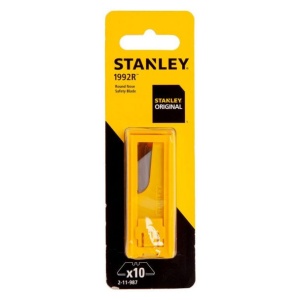Set 10 lame trapezoidale Stanley 2-11-987, 62 mm, model 1992 cu colturi rotunjite, dispenser