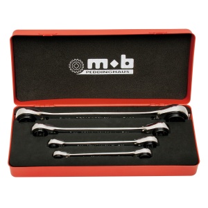 Set 4 chei cu dublu clichet reversibil 4×4 in cutie metal 8-24 - 4 piese
