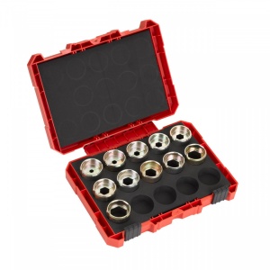 Set bacuri de sertizare Milwaukee DIN13 Cupru 16-300 mm, pentru cabluri armate, pachet 11 buc [ Setul include 11 bacuri de sertizare - 16, 25, 35, 50, 70, 95, 120, 150, 185, 240 & 300 mm² ]