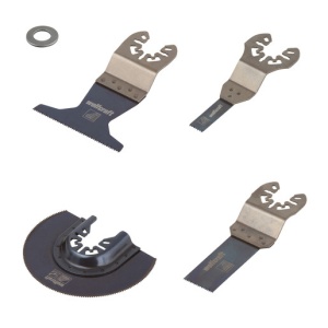 Set de 4 accesorii ferăstrău cu vibraţii pentru începători pentru plăci de laminat „PRO”, suport universal