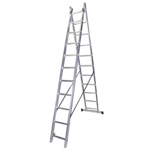 STR211 Scara dubla aluminiu, 2×11 trepte, 300 cm