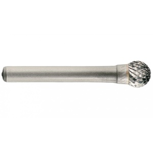 1031851 Freza din carbura de tungsten forma D - sferica, cu tais dublu, tip D, DIM 16, Coada 6