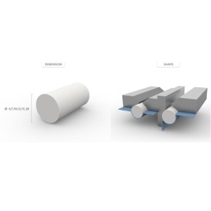 CBM 8063A(12) - Suport ceramic rotund sudura - 12X1000 mm
