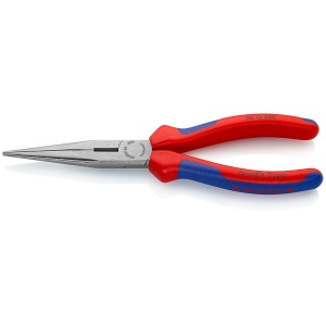 Clește semirotund KNIPEX, cu tăiș, mânere multicomponent - patent cu cioc angular