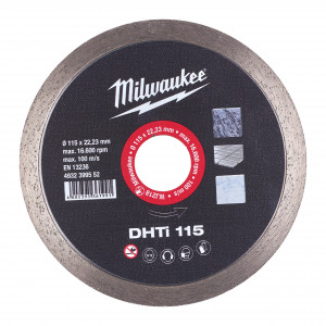 Discuri diamantate DHTi Milwaukee, viteza TURBO in placi ceramice (Diametru interior disc (mm): 22.23, Tip: DHTi 115, Diametru disc (mm): 115, Înălțime segment (mm): 8)