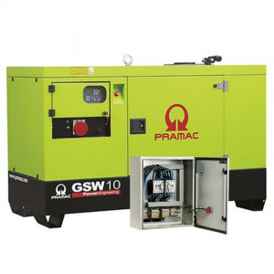 Generator de curent diesel Pramac GSW10Y_S_A, trifazat, 9.23 kVA, panou automat, carcasa insonorizata, panou transfer LTS