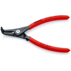 KNIPEX 49 41 A21 clește de precizie pentru inele de siguranță pentru inele exterioare pe axuri acoperit cu material plastic aderent bonderizat în culoarea gri 165 mm