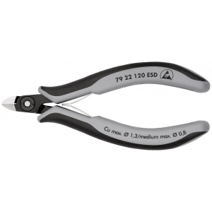 KNIPEX 79 22 120 ESD Șfic de precizie pentru sisteme electronice ESD cu manşoane multicomponent brunat 120 mm