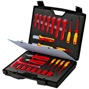 KNIPEX 98 99 12 Valiză standard cu 26 bucăți cu scule izolate pentru lucrări la instalații electrice
