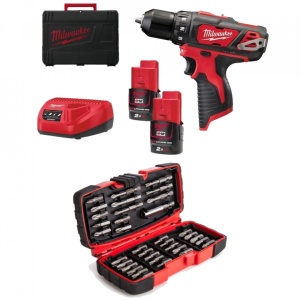 Masina de gaurit si insurubat M12 BDD-202C + set 35 accesorii insurubare