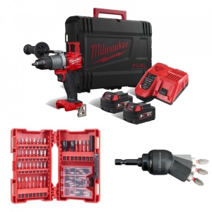 Masina de gaurit si insurubat M18 FDD2-502X, cuplu 135 Nm + set 75 accesorii insurubare + adaptor la unghi