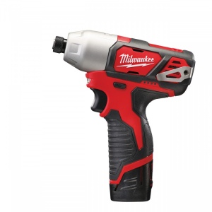 Masina de insurubat impact 1/4″ Milwaukee M12 BID-202C, cuplu 112 Nm, livrata cu acumulatori, valiza