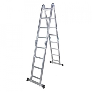STR404 Scara multifunctionala din aluminiu 4 segmente x 4 trepte, 4.6 m