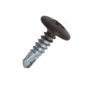 Suruburi Autoforante cu cap plat + saiba RAL 8017, 4.2x19mm, 500 bucati