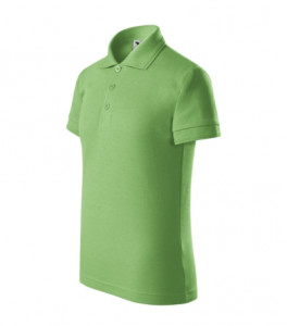 Tricou polo pentru copii verde iarbă, 200 g/m²