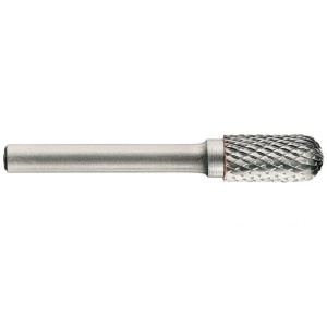 1031651 Freza din carbura de tungsten forma C - cilindrica cu cap rotunjit, tais dublu, tip D, DIM 20, Coada 8
