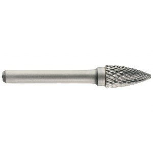 1031792 Freza din carbura de tungsten forma G - arcuita cu cap ascutit, ascutire dubla, tip D, DIM 8