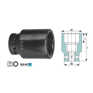 Cap cheie tubulara de torsiune 5/8" 6 laturi, lung 13
