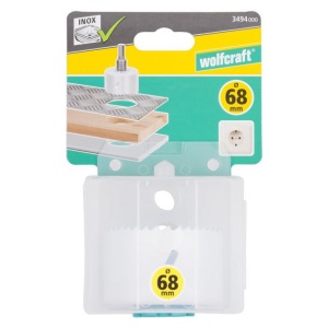 Carota bimetal Wolfcraft 3494000, diametru D 68 mm, adancime de taiere 40 mm, filet 5/8"