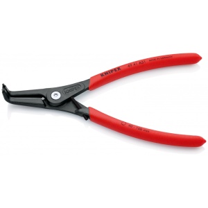 KNIPEX 49 41 A31 clește de precizie pentru inele de siguranță pentru inele exterioare pe axuri acoperit cu material plastic aderent bonderizat în culoarea gri 210 mm