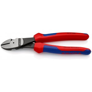 KNIPEX 74 22 200 Șfic de forță cu manşoane multicomponent vopsit negru 200 mm