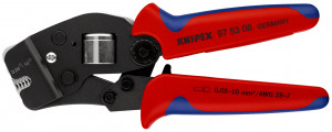 KNIPEX 97 53 08 clește de sertizat ferule, cu autoreglaj cu introducere frontală cu manşoane multicomponent brunat 190 mm