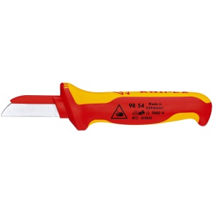 KNIPEX 98 54 Cuțit de tăiat cabluri mâner izolator multicomponent, testat de VDE 190 mm
