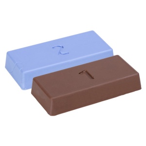 Set 2 paste de lustruit Wolfcraft 2134000, maro pentru prelustruire, albastru pentru lustruit
