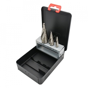 Set Burghie în trepte canale elicoidale - HSS RECTIFICAT- 3 piese