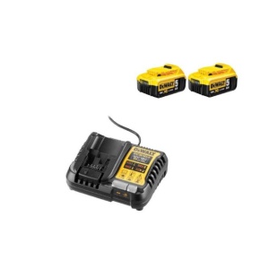 Set incarcator + 2 acumulatori Dewalt DCB1104P2, Li-Ion 18 V XR, 5.0 Ah